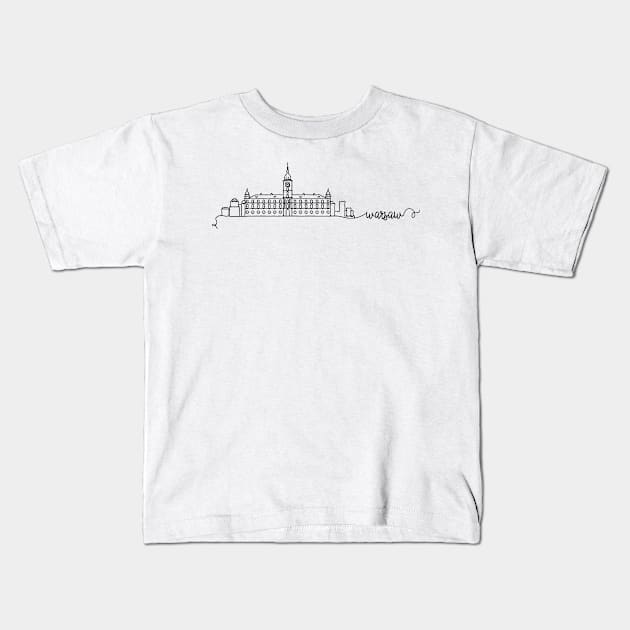 Warsaw City Signature Kids T-Shirt by kursatunsal